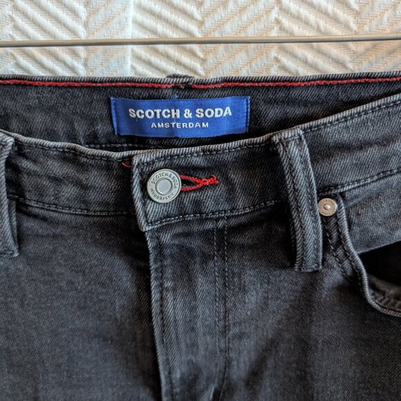 Scotch & Soda Amsterdam Women's Black Jeans Size 10 Straight Stretch High Rise - Picture 2 of 10